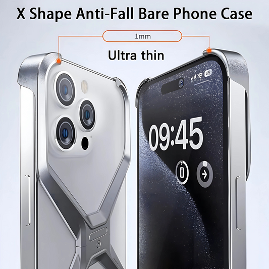 Dsynk Gear Titanium Armour X-Frame Phone Case, Ultra-Thin Aluminium Alloy, Shockproof Protection for iPhone, Grey