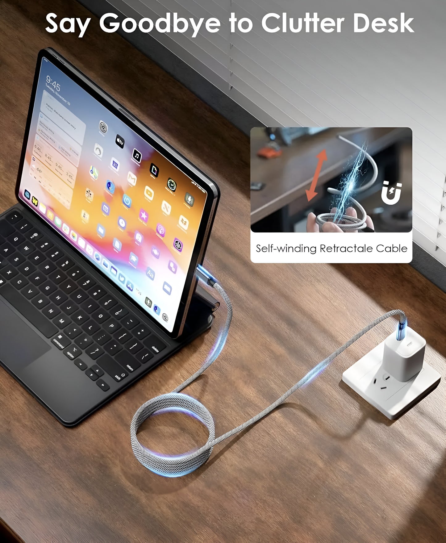 Dsynk Gear Magnetic Cable C to Type C Cable, 65W/3.1A Magnetic Cable, PD Technology 3.0 Fast Charging – 1 Meter