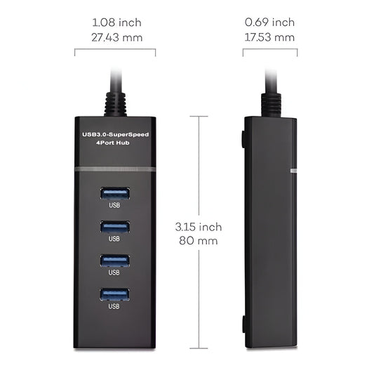 Dsynk Gear USB Hub, 4 Ports USB 3.0/2.0, 15cm Cable, High Speed Data Transfer (USB 3.0 Hub)