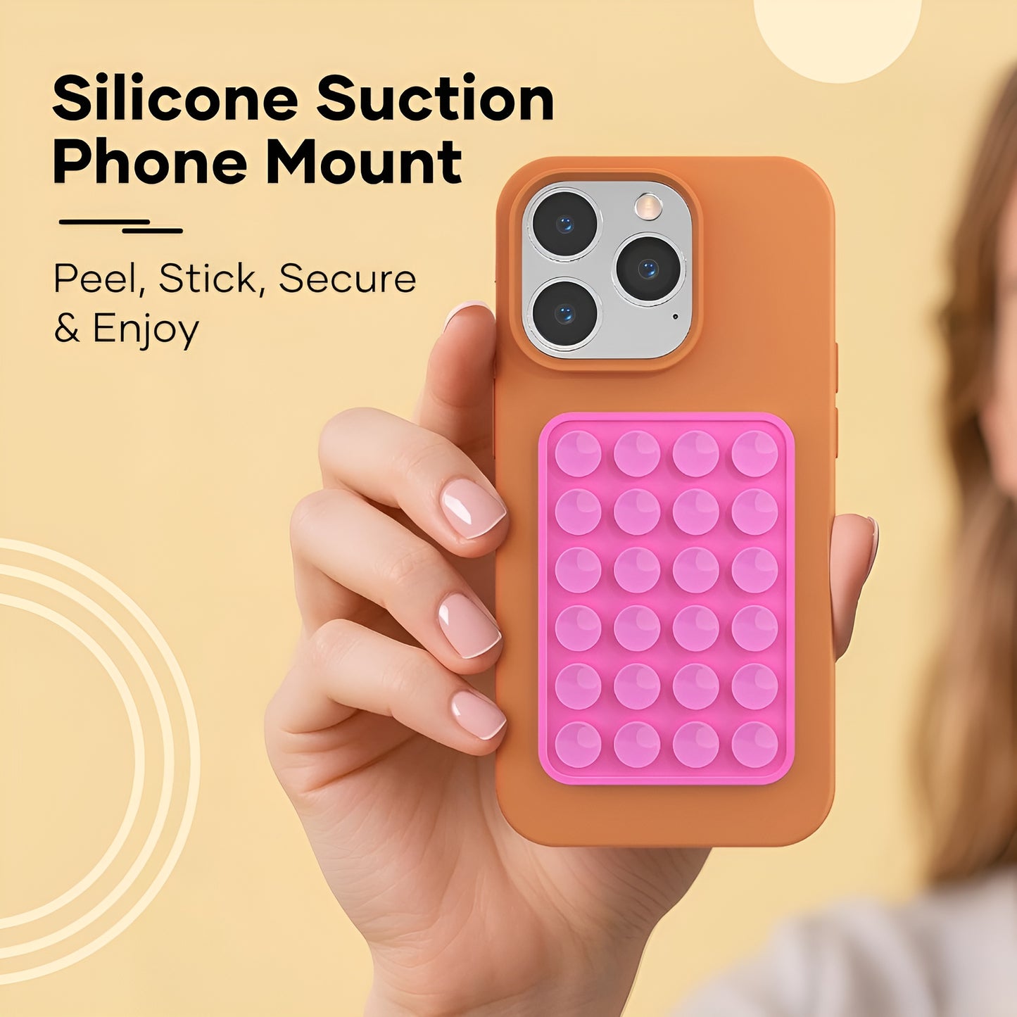 Dsynk Gear Silicone Suction Phone Case Mount, Non Slip Sticky Grip for Cellphone, Silicon Adhesive Suction Cup Mount, Strong Grip Holder for Selfies and Videos (Royal Velvet, Pack of 2)
