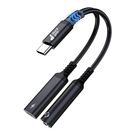 Dsynk Gear Type C to 3.5mm Audio Connector with PD Fast Charging Cable, Gold Plated Converter Adapter Compatible with iPhone, Galaxy, OnePlus,Pixel Other Type C Phones