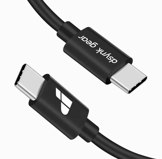 Dsynk Gear Type C to Type C 60W Cable for Smartphones, Tablets, Laptops, Macbook & other Type C devices, 480Mbps Data Sync (Black)