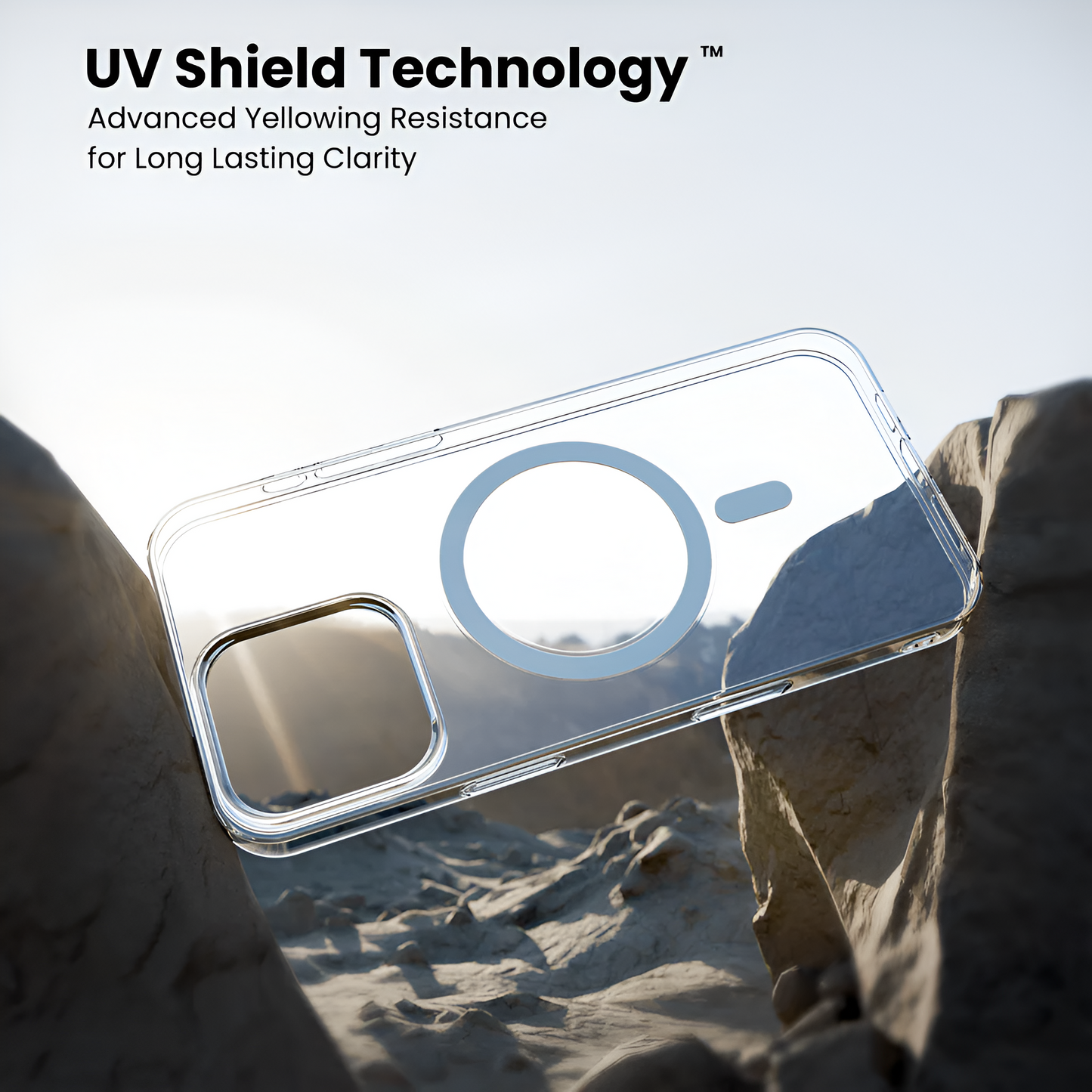 Dsynk Gear Anti-Yellow Clear Case for iPhone 16 | UV Shield Technology | Zero-Yellowing Formula | MagSafe Compatible | Drop Protection (TPU + Polycarbonate | Crystal Clear)