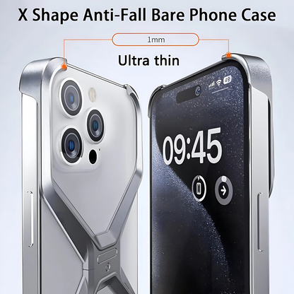 Dsynk Gear Titanium Armour X-Frame Phone Case, Ultra-Thin Aluminium Alloy, Shockproof Protection for iPhone, Grey