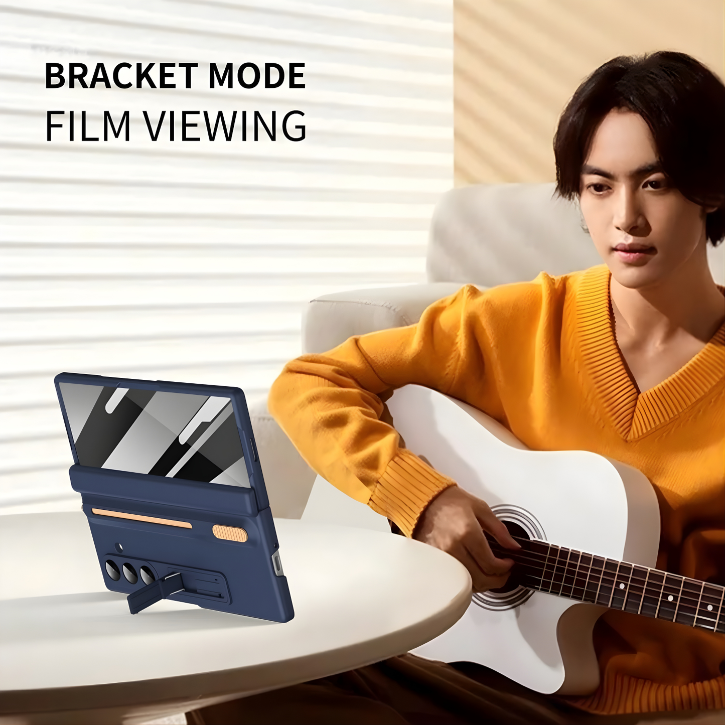 Dsynk Gear Premium Hybrid Case Compatible with Samsung Galaxy Z Fold – S Pen Compatible, Tempered Glass Protector, Built-in Kickstand & Anti-Scratch Comfortable Grip