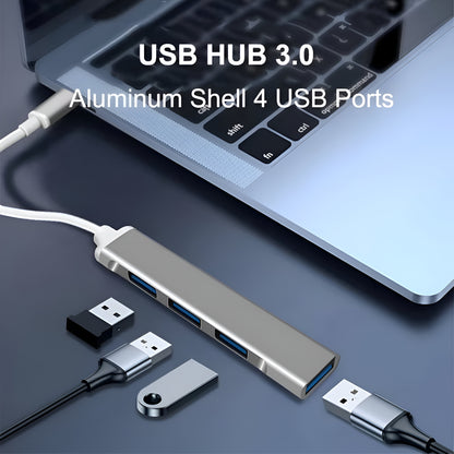Dsynk Gear USB Type-C Hub, 4 Ports USB 3.0/2.0, 15cm Cable, Aluminium Body, High Speed Data Transfer