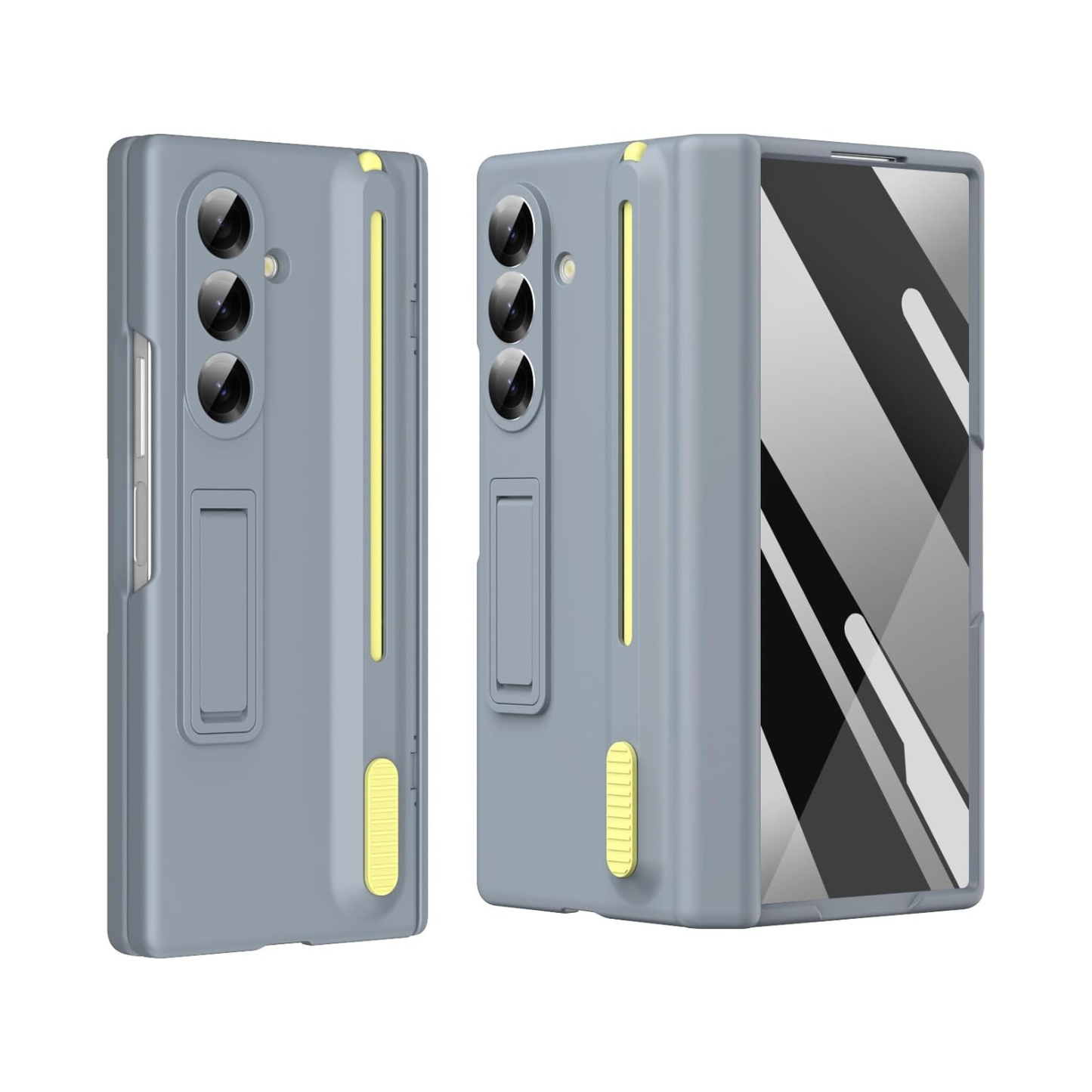 Dsynk Gear Premium Hybrid Case Compatible with Samsung Galaxy Z Fold – S Pen Compatible, Tempered Glass Protector, Built-in Kickstand & Anti-Scratch Comfortable Grip