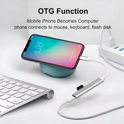 Dsynk Gear USB Type-C Hub, 4 Ports USB 3.0/2.0, 15cm Cable, Aluminium Body, High Speed Data Transfer