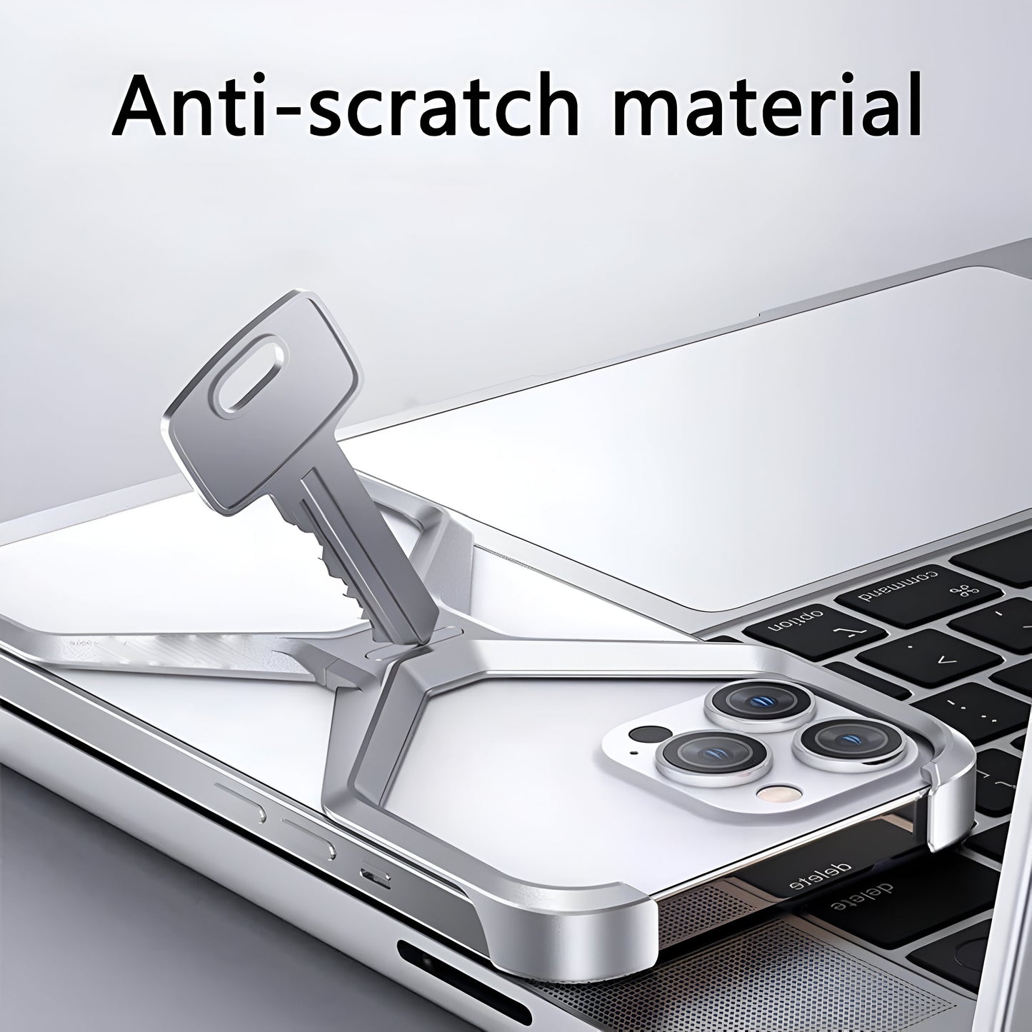 Dsynk Gear Titanium Armour X-Frame Phone Case, Ultra-Thin Aluminium Alloy, Shockproof Protection for iPhone, Grey