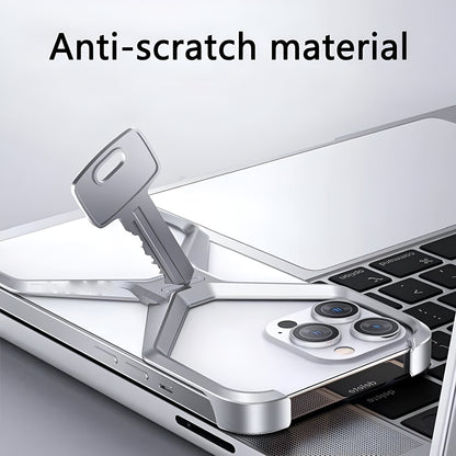 Dsynk Gear Titanium Armour X-Frame Phone Case, Ultra-Thin Aluminium Alloy, Shockproof Protection for iPhone, Grey