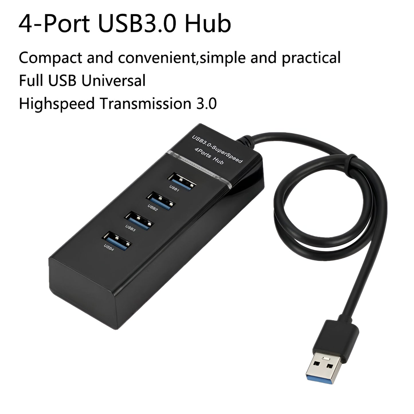 Dsynk Gear USB Hub, 4 Ports USB 3.0/2.0, 15cm Cable, High Speed Data Transfer (USB 3.0 Hub)