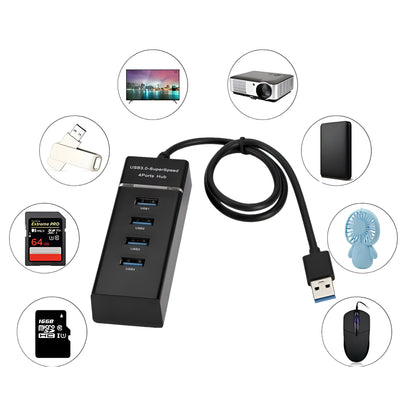 Dsynk Gear USB Hub, 4 Ports USB 3.0/2.0, 15cm Cable, High Speed Data Transfer (USB 3.0 Hub)