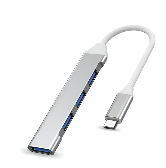 Dsynk Gear USB Type-C Hub, 4 Ports USB 3.0/2.0, 15cm Cable, Aluminium Body, High Speed Data Transfer