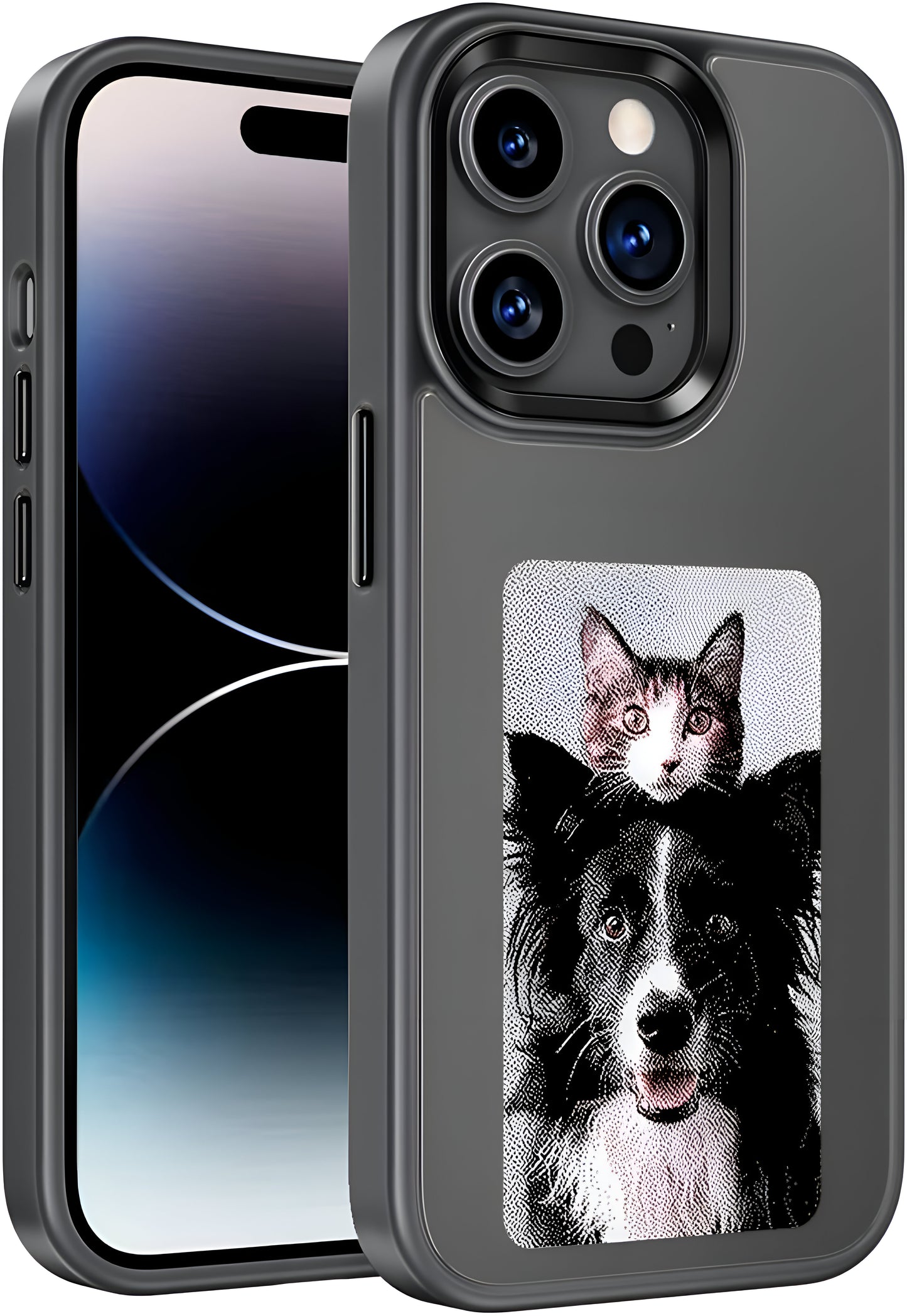 Dsynk Gear E-Ink Display iPhone, NFC Photo Frame, Custom DIY Smart Protective Cover (Black)