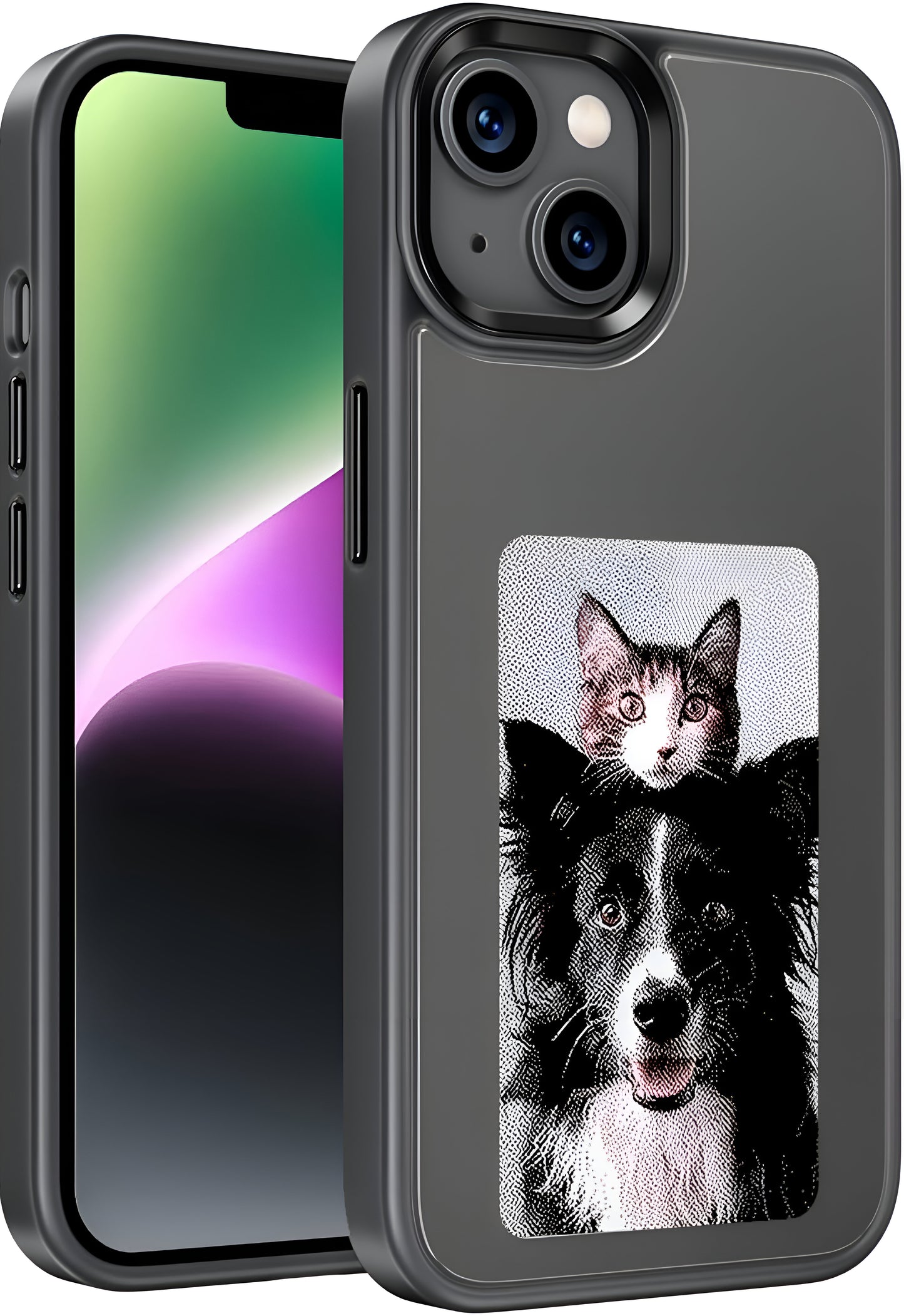 Dsynk Gear E-Ink Display iPhone, NFC Photo Frame, Custom DIY Smart Protective Cover (Black)