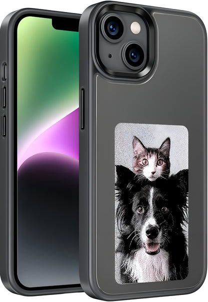 Dsynk Gear E-Ink Display iPhone, NFC Photo Frame, Custom DIY Smart Protective Cover (Black)