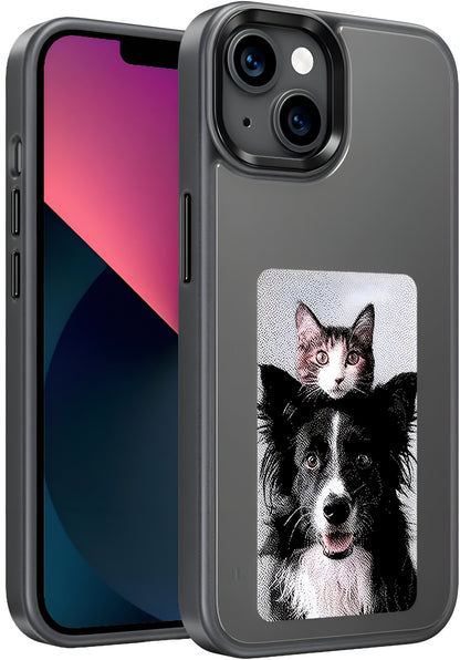 Dsynk Gear E-Ink Display iPhone, NFC Photo Frame, Custom DIY Smart Protective Cover (Black)