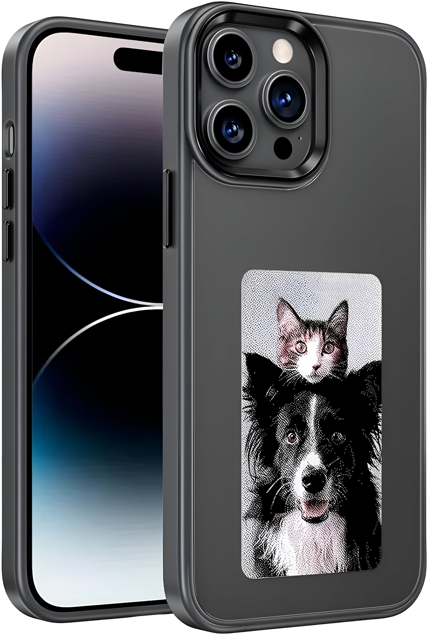 Dsynk Gear E-Ink Display iPhone, NFC Photo Frame, Custom DIY Smart Protective Cover (Black)