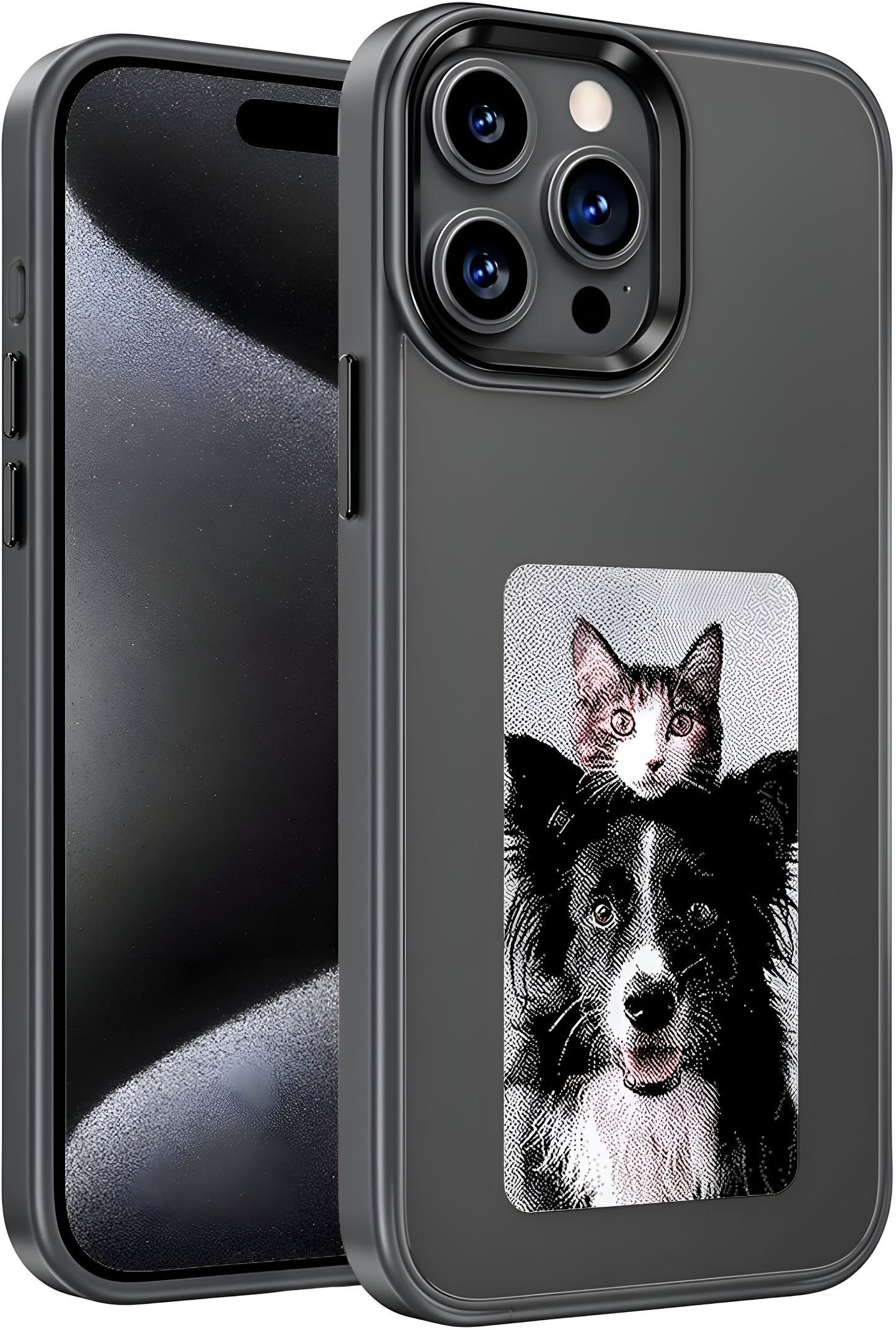 Dsynk Gear E-Ink Display iPhone, NFC Photo Frame, Custom DIY Smart Protective Cover (Black)