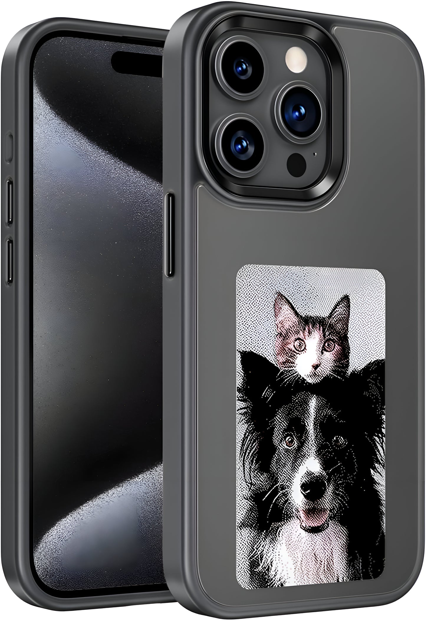 Dsynk Gear E-Ink Display iPhone, NFC Photo Frame, Custom DIY Smart Protective Cover (Black)