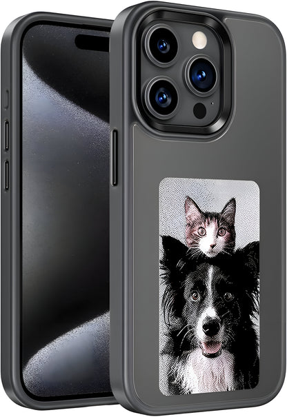 Dsynk Gear E-Ink Display iPhone, NFC Photo Frame, Custom DIY Smart Protective Cover (Black)