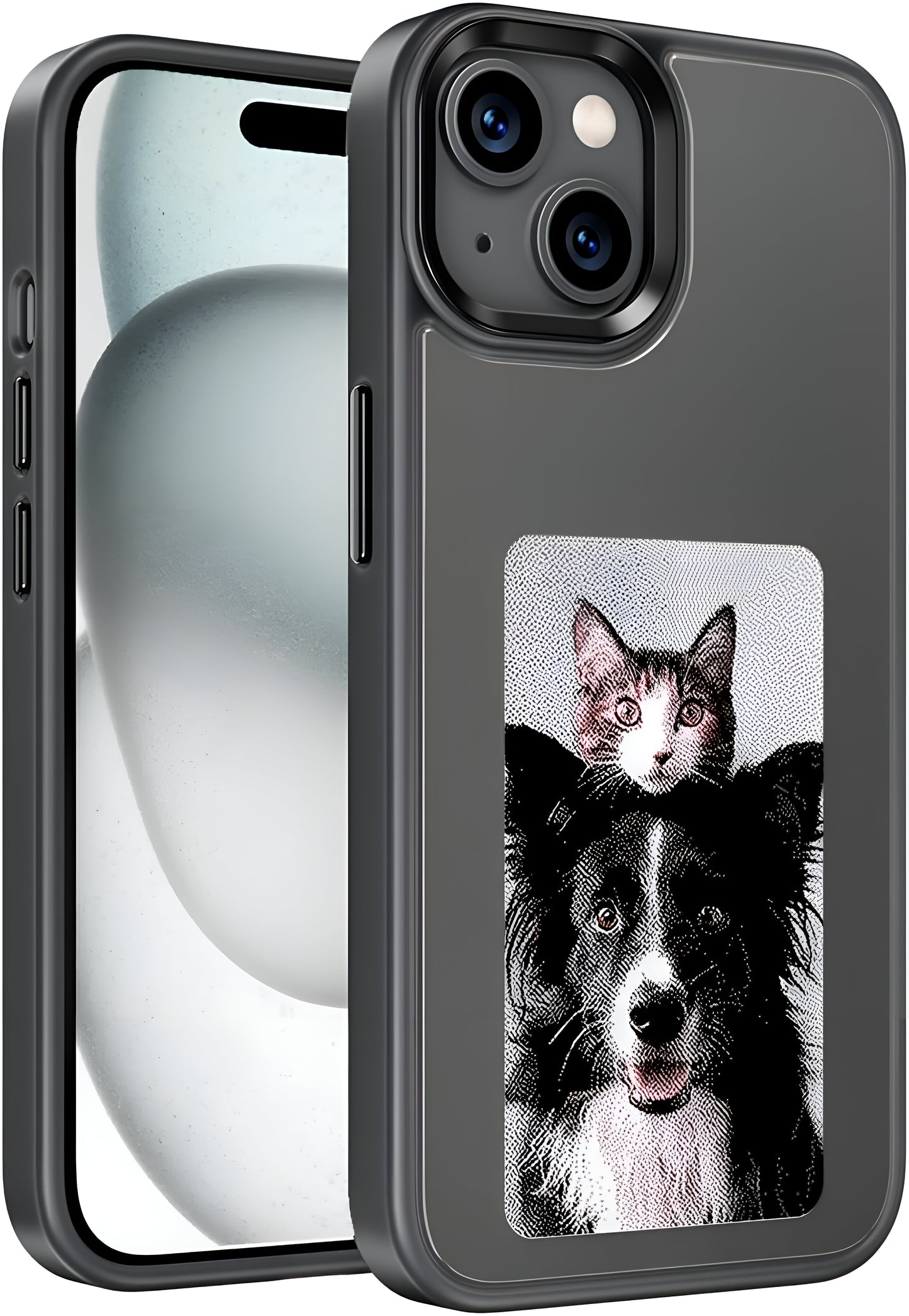 Dsynk Gear E-Ink Display iPhone, NFC Photo Frame, Custom DIY Smart Protective Cover (Black)