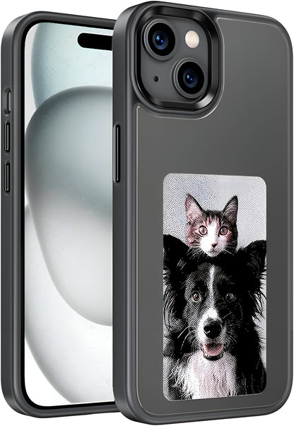 Dsynk Gear E-Ink Display iPhone, NFC Photo Frame, Custom DIY Smart Protective Cover (Black)